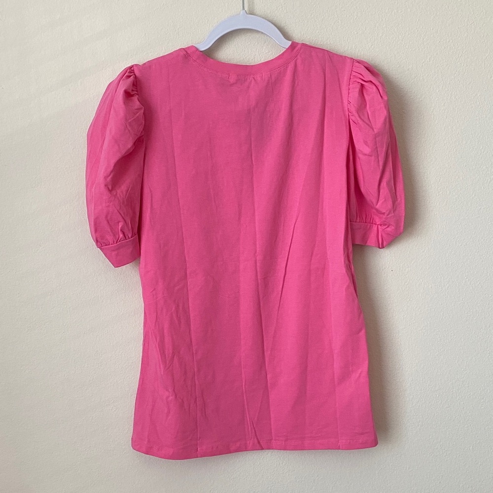 Pink Puff Sleeve Top - Picture 3 of 6